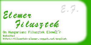 elemer filusztek business card